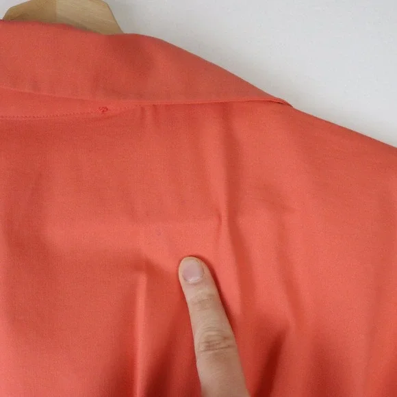 Anthropologie Exquise The Tobie Pleated Jumpsuit Bright Poppy Peach Small Petite - Picture 10 of 10